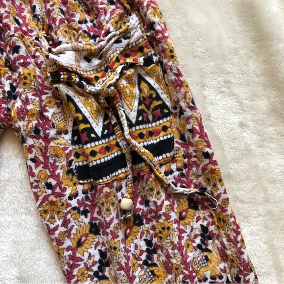 OSFM Floral Elephant Print Lightweight Wide Leg Harem Pants - Picture 6 of 9